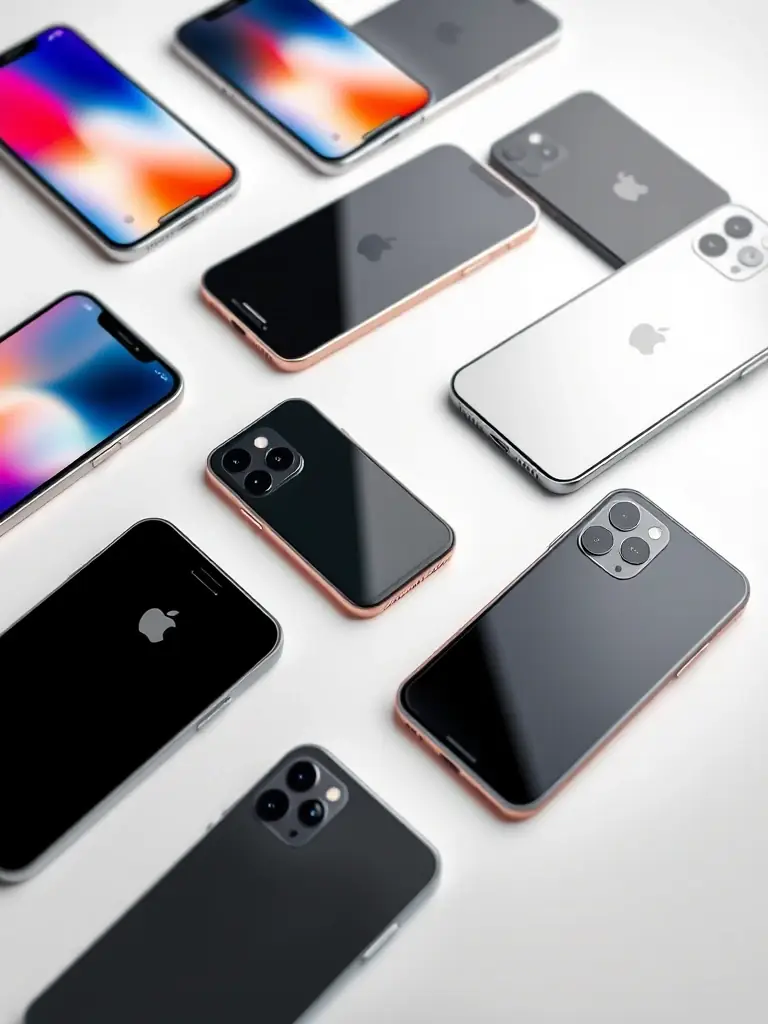 A photo displaying a variety of iPhone models in excellent condition, highlighting the wide selection available at wholesale prices.